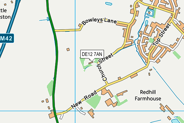 DE12 7AN map - OS VectorMap District (Ordnance Survey)