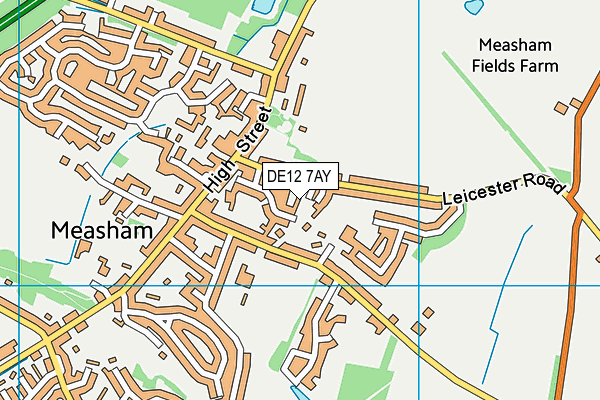 DE12 7AY map - OS VectorMap District (Ordnance Survey)
