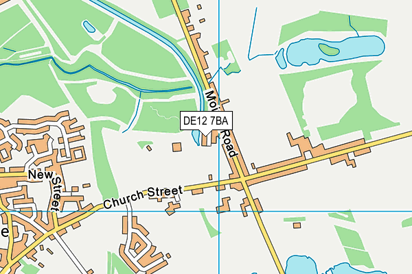 DE12 7BA map - OS VectorMap District (Ordnance Survey)