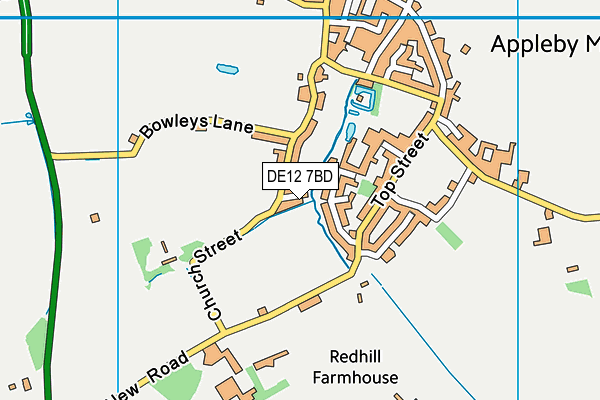 DE12 7BD map - OS VectorMap District (Ordnance Survey)