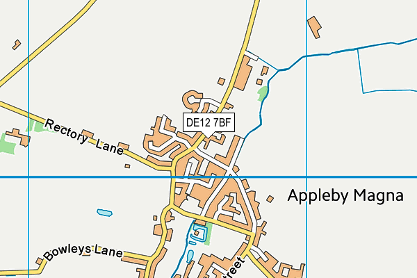 DE12 7BF map - OS VectorMap District (Ordnance Survey)