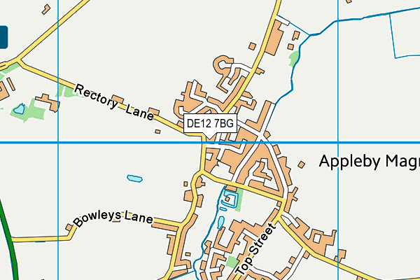 DE12 7BG map - OS VectorMap District (Ordnance Survey)