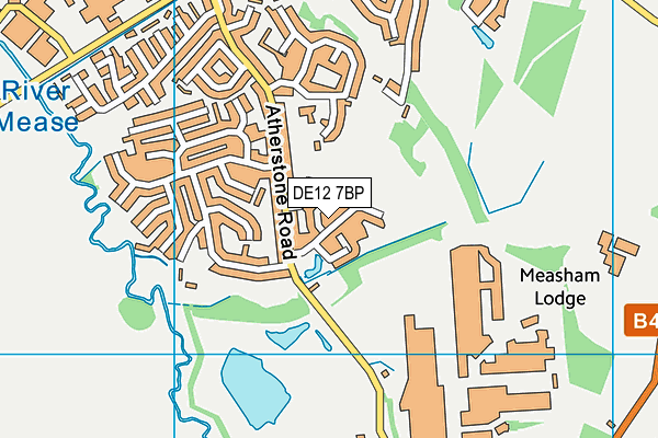 DE12 7BP map - OS VectorMap District (Ordnance Survey)