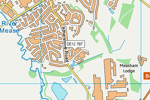 DE12 7BT map - OS VectorMap District (Ordnance Survey)