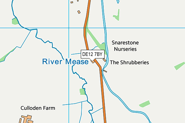 DE12 7BY map - OS VectorMap District (Ordnance Survey)