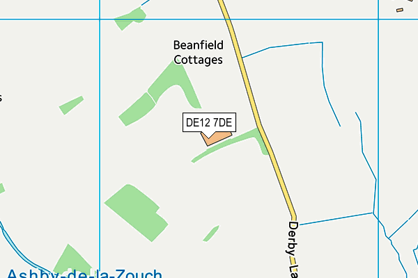 DE12 7DE map - OS VectorMap District (Ordnance Survey)