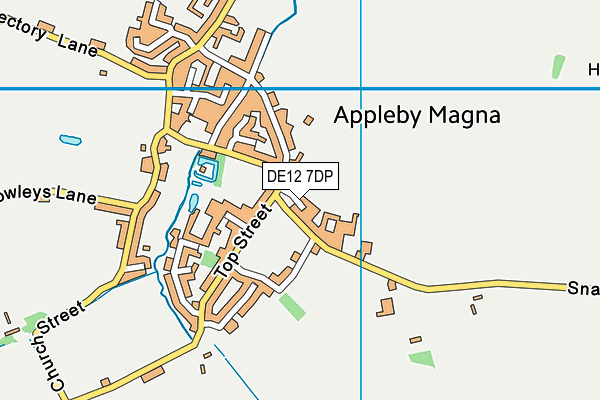 DE12 7DP map - OS VectorMap District (Ordnance Survey)