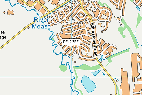 DE12 7EE map - OS VectorMap District (Ordnance Survey)