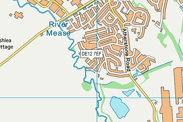 DE12 7EF map - OS VectorMap District (Ordnance Survey)