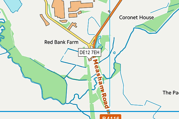 DE12 7EH map - OS VectorMap District (Ordnance Survey)