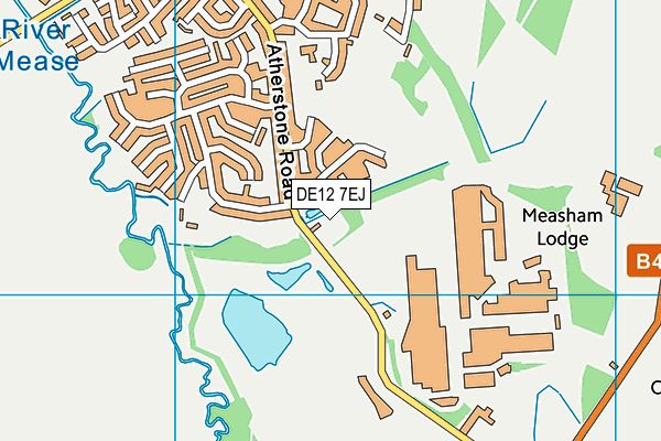 DE12 7EJ map - OS VectorMap District (Ordnance Survey)