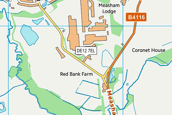 DE12 7EL map - OS VectorMap District (Ordnance Survey)