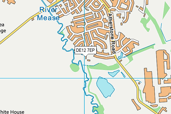 DE12 7EP map - OS VectorMap District (Ordnance Survey)