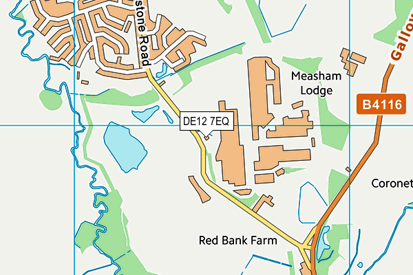 DE12 7EQ map - OS VectorMap District (Ordnance Survey)