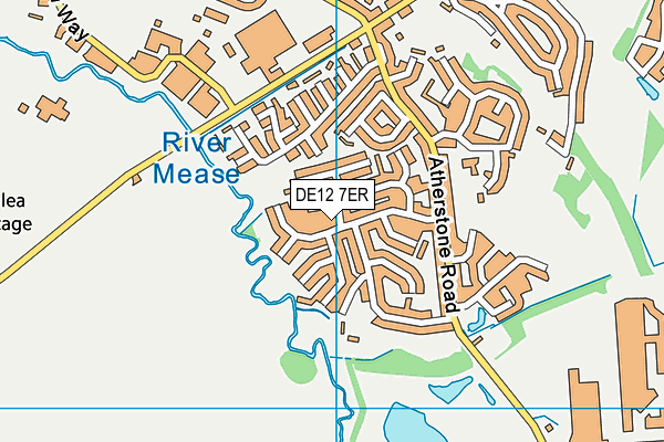 DE12 7ER map - OS VectorMap District (Ordnance Survey)