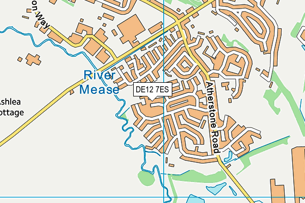 DE12 7ES map - OS VectorMap District (Ordnance Survey)