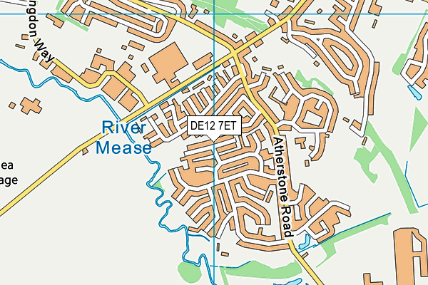 DE12 7ET map - OS VectorMap District (Ordnance Survey)