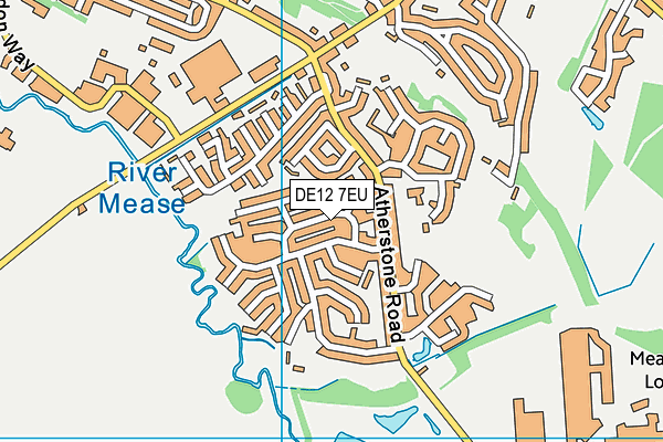 DE12 7EU map - OS VectorMap District (Ordnance Survey)
