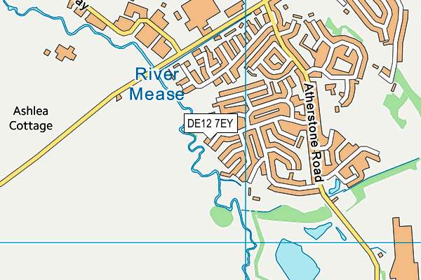 DE12 7EY map - OS VectorMap District (Ordnance Survey)