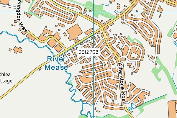 DE12 7GB map - OS VectorMap District (Ordnance Survey)