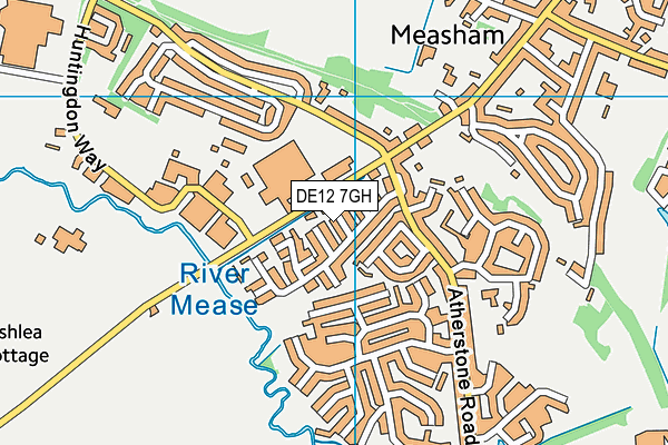 DE12 7GH map - OS VectorMap District (Ordnance Survey)