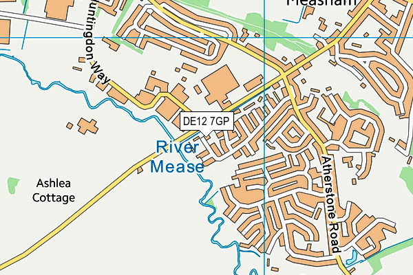 DE12 7GP map - OS VectorMap District (Ordnance Survey)