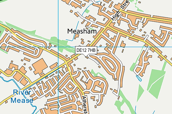 DE12 7HB map - OS VectorMap District (Ordnance Survey)