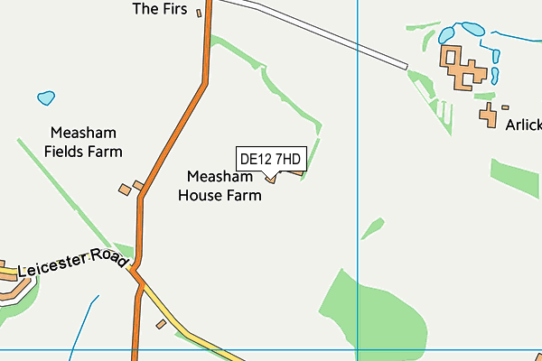 DE12 7HD map - OS VectorMap District (Ordnance Survey)