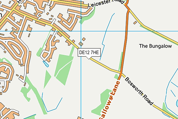 DE12 7HE map - OS VectorMap District (Ordnance Survey)