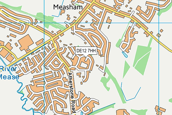 DE12 7HH map - OS VectorMap District (Ordnance Survey)