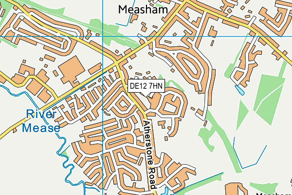 DE12 7HN map - OS VectorMap District (Ordnance Survey)