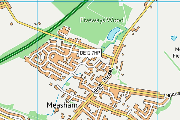 DE12 7HP map - OS VectorMap District (Ordnance Survey)