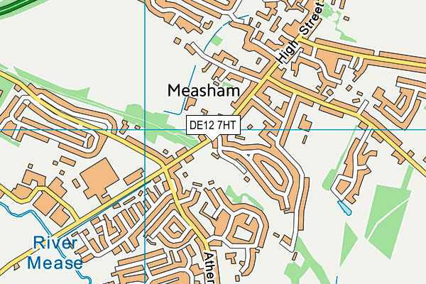 DE12 7HT map - OS VectorMap District (Ordnance Survey)