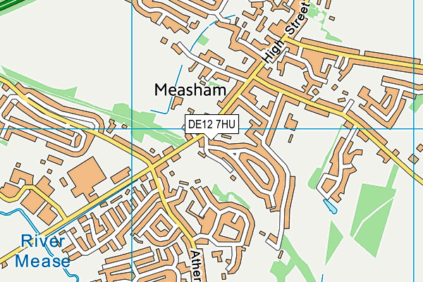 DE12 7HU map - OS VectorMap District (Ordnance Survey)