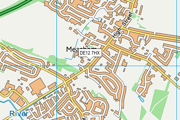 DE12 7HX map - OS VectorMap District (Ordnance Survey)