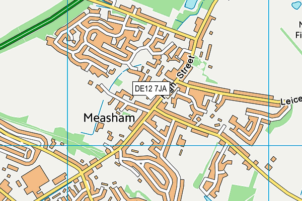 DE12 7JA map - OS VectorMap District (Ordnance Survey)