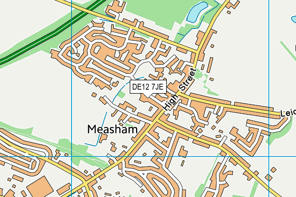 DE12 7JE map - OS VectorMap District (Ordnance Survey)