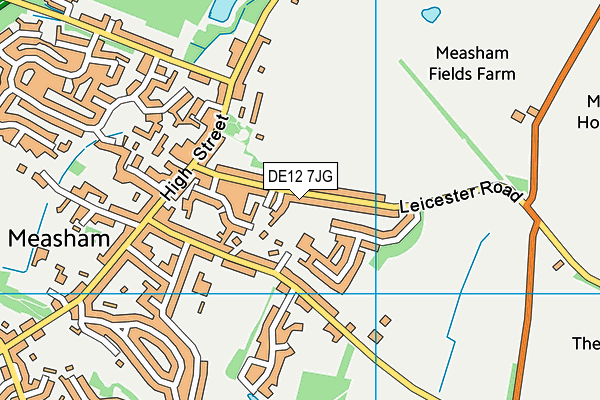 DE12 7JG map - OS VectorMap District (Ordnance Survey)