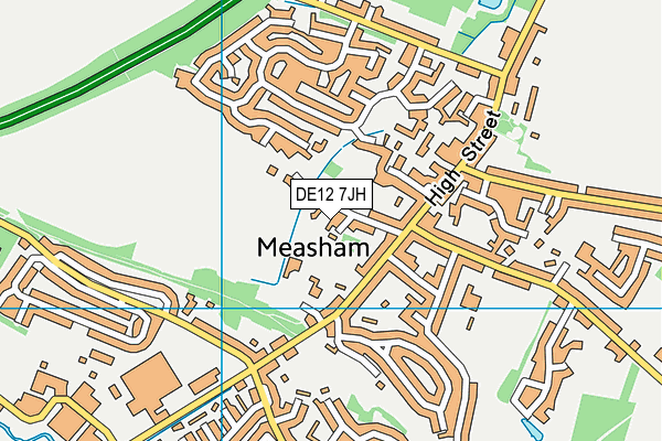 DE12 7JH map - OS VectorMap District (Ordnance Survey)