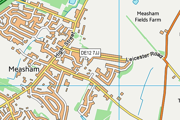DE12 7JJ map - OS VectorMap District (Ordnance Survey)