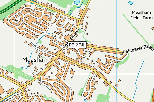 DE12 7JL map - OS VectorMap District (Ordnance Survey)