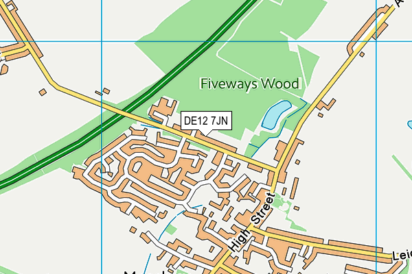 DE12 7JN map - OS VectorMap District (Ordnance Survey)