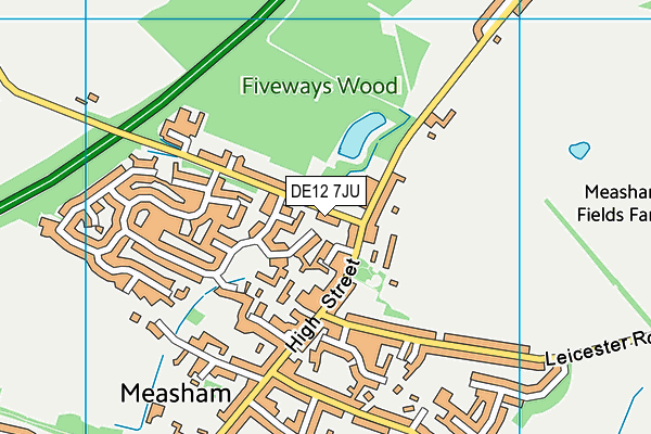 DE12 7JU map - OS VectorMap District (Ordnance Survey)