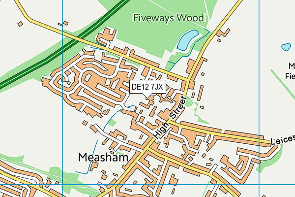 DE12 7JX map - OS VectorMap District (Ordnance Survey)