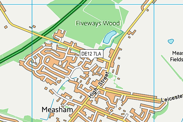 DE12 7LA map - OS VectorMap District (Ordnance Survey)