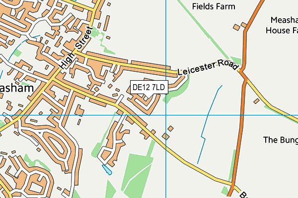 DE12 7LD map - OS VectorMap District (Ordnance Survey)