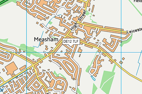 DE12 7LF map - OS VectorMap District (Ordnance Survey)