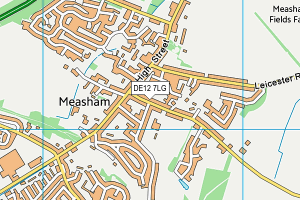 DE12 7LG map - OS VectorMap District (Ordnance Survey)