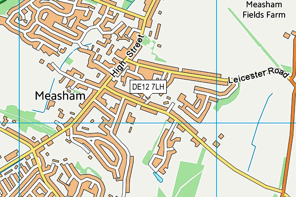 DE12 7LH map - OS VectorMap District (Ordnance Survey)