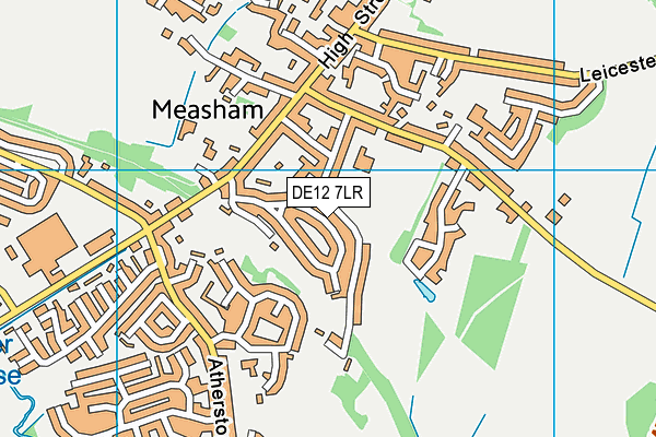 DE12 7LR map - OS VectorMap District (Ordnance Survey)